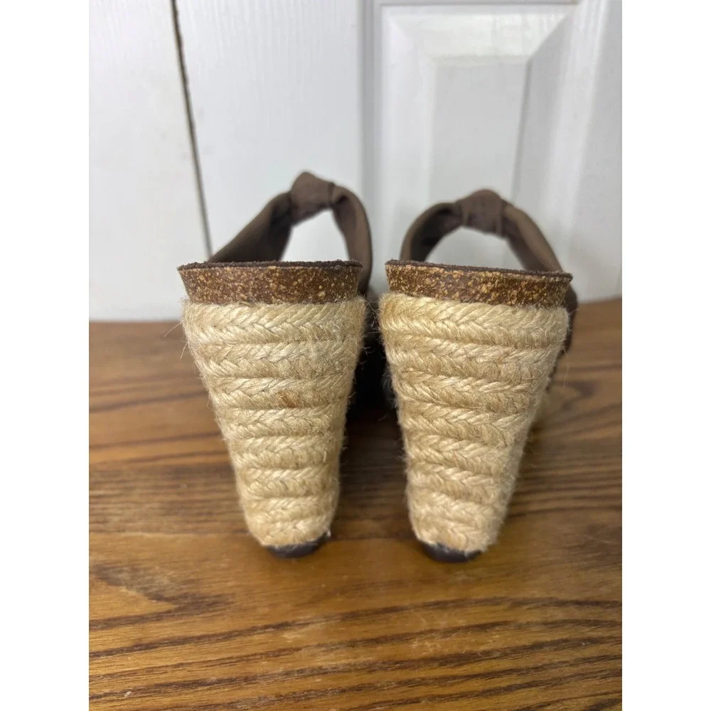 Donald Pliner Wedge‎ Espadrille Knot Slides Casual Comfort Elegant size 5 1/2